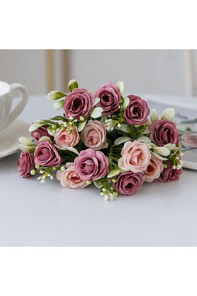 Choice shahong 5 fork 15Head Silk Rose For Wedding arch Christmas Wreath Decoration Home Living Room bonsai