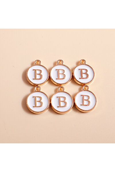 Choice WHITE B 10pcs Cute Mini White Alphabet 26 Letters Charms Pendants for ...