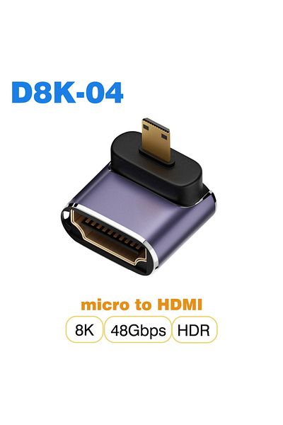 Choice 1 PCS D8K-04 Micro to HDMI UGOURD HDMI2.1 Cable Adapter mini micro hdmi to HDMI 2.1 Converter 48Gpbs