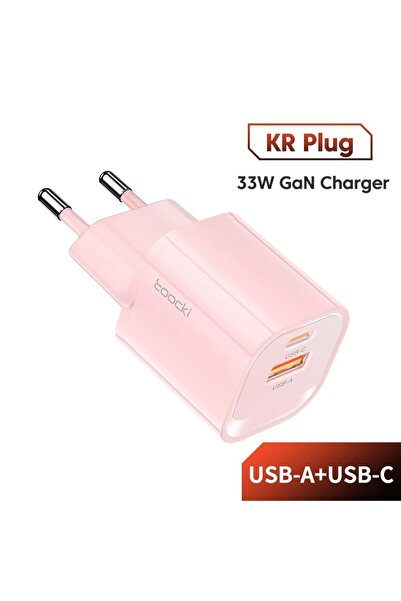 Toocki شاحن KR Pink GaN USB Type C محمول عالي السرعة لهاتف iPhone 13 PD3...