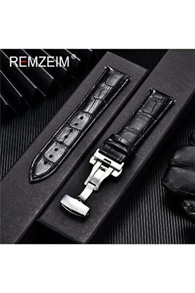 Choice سوار ساعة من جلد العجل الأصلي من بلاك-إس مقاس 22 مم، سوار ساعة بديل لل...