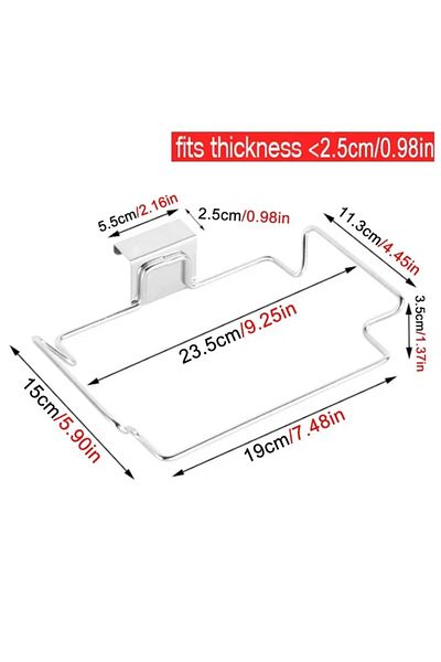 Choice Silver Kitchen Trash Rack Cabinet Door Bags Stainless Steel Closet Garbage Storage Holder