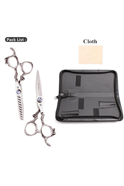 Choice4 مقص شعر Z9006-D-6Y، مقاس 6 بوصات، ياباني 440C، مقص احترافي ذو حافة حا...