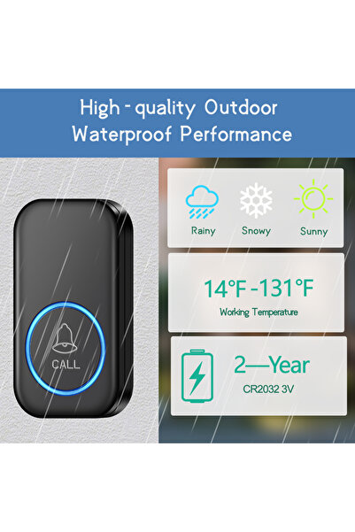 Choice EU Plug Wireless Doorbell Intelligent Welcome Door Bell 300M/984 FT Remote 60 Songs Melodies Home Sm