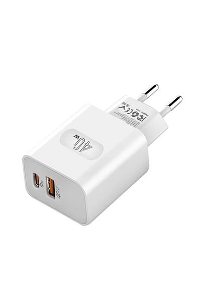 Choice White 40W USB-C Fast Charger Adapter PD Wall Charger block PD QC 4.0 PPS Dual Port Type C Charger fo