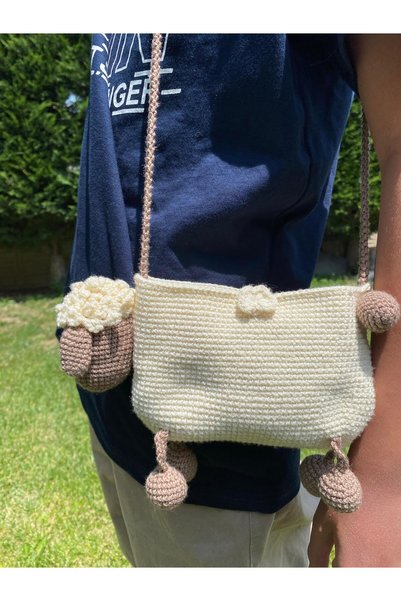 Innovate Store Handmade Amigurumi Cute Sheep Shoulder Bag