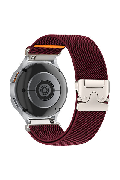 Choice حزام ساعة من النايلون بلون أحمر خمري مقاس 22 مم، نصف قطعة، مقاس 20 مم ...