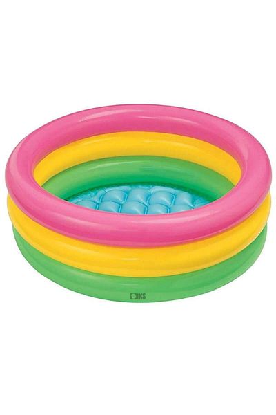 SIKS Round Inflatable Pool For Children Outdoor / Indoor, 86 X 25 Cm, 3 Inflatable Rings
