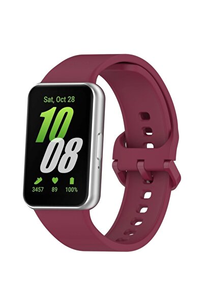 Choice سوار سيليكون أحمر خمري بديل لساعة سامسونج جالاكسي فيت 3 الرياضية