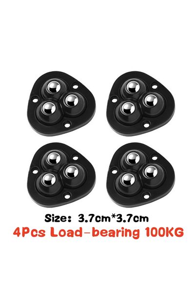 Choice D black 4Pcs Self Adhesive Mute Ball universal wheel 4/3/2/1 Beads Furniture Casters Wheels Stainles