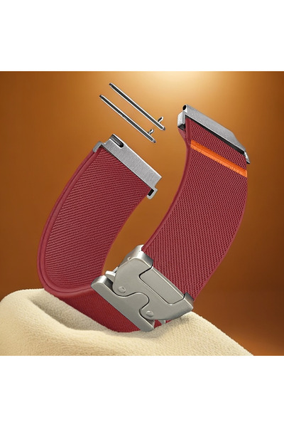 Choice أشرطة المظلة 20 مم باللون الأحمر النبيذي 18/20/22 مم للساعة 7 6 5 4 حز...