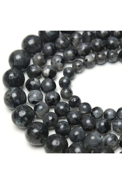 choice2 10mm Natural Labradorite Larvikite Stone Beads Black Round Loose Bead...