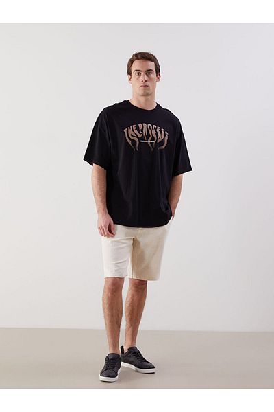 LC Waikiki Lcw Crew Neck Short Sleeve Printed Combed Cotton Men's T-Shirt Fast Fashion