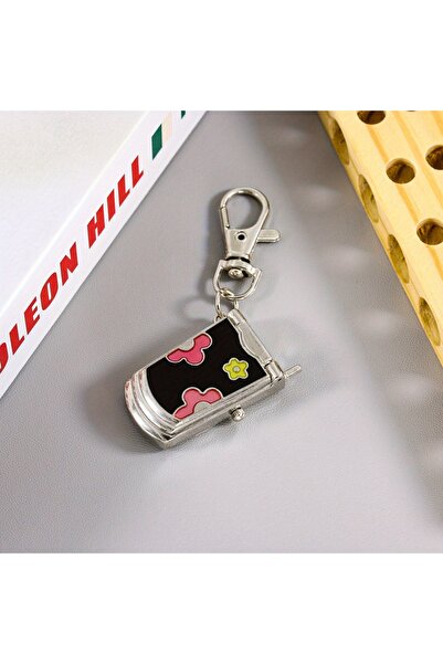 Choice سلسلة مفاتيح هاتف قابلة للطي باللون الأسود، ساعة معلقة، اتجاه عصري، سل...