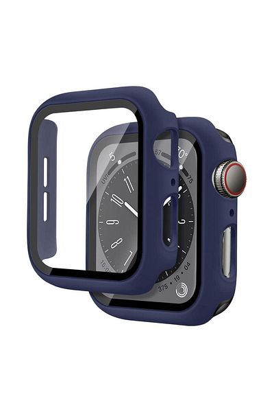 Choice 45mm series 7 8 9 Mindnight blue Glass+Cover For Apple Watch case 46mm 44mm 40mm 45mm 41mm 42mm 38mm