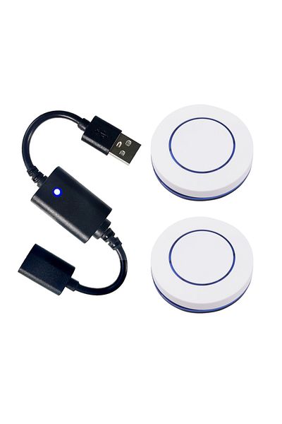 Choice 1 جهاز استقبال و2 جهاز تحكم عن بعد لاسلكي بجهد 5 فولت، مفتاح تشغيل وإيقاف لإضاءة LED بمنفذ USB