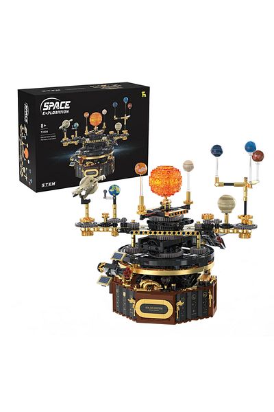 Choice 1078pcs STEM Electric Rotating Universe Electric Solar System Light Building Blocks Sun Earth Model