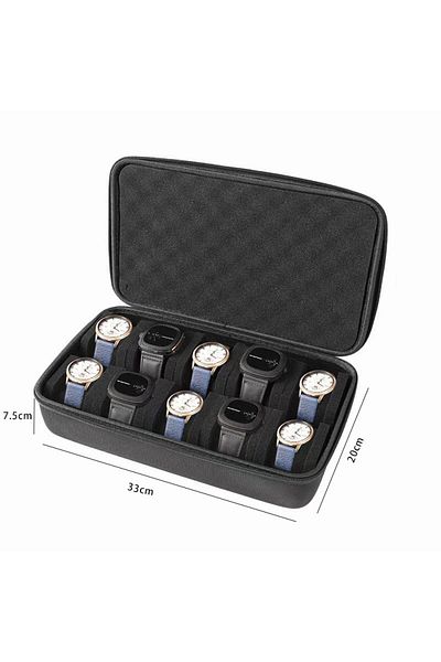 CAOWTAN 10 Slot Watch Box Organizer For Men or Women，Watch Travel Case Portable Storage Watch Display Holder