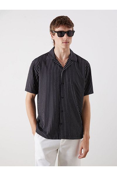 LC Waikiki Ανδρικό πουκάμισο με ριγέ κοντομάνικο New Season Regular Fit - S5G630Z8