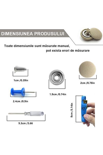 OEM Kit of 60 staples, screwdriver, measuring tape, for car roof repair, Multibrand compatible