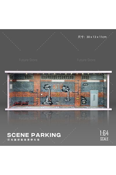 Choice C 1/64 Simulated Parking Lot Model Miniature Scene Parking Lot PVC Assembly with Light Parking Spac.