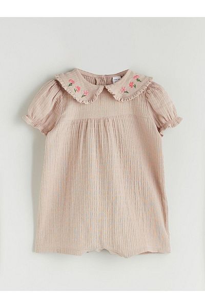 LC Waikiki Lcw Baby Baby Collar Baby Girl Muslin Jumpsuit