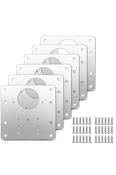 BOEM Set of 6 hinge repair elements, With 36 screws, Durable use, Easy to install