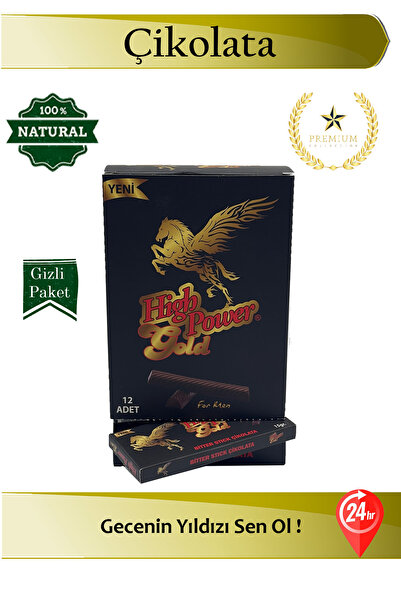 HIGH POWER Herbiox Gold Bitter Stick Çikolata 12 Adet
