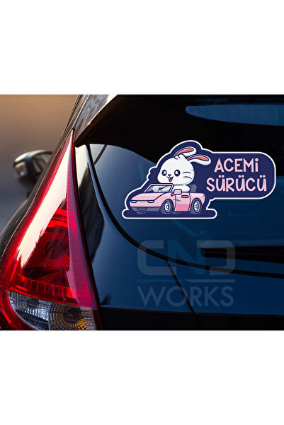 CND works Acemi Sürücü Araba Cam Etiket Sticker 31,5 x 16 cm