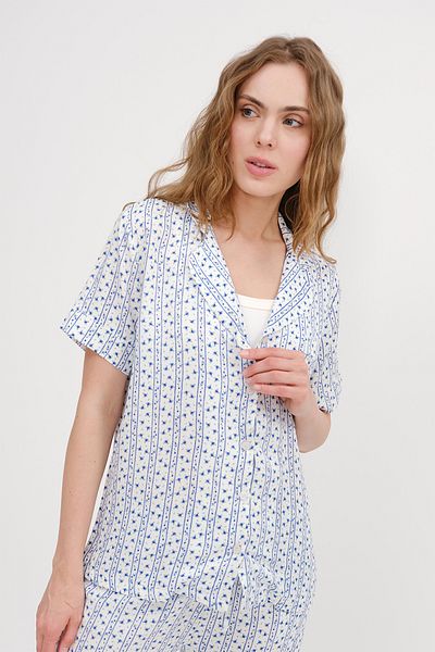 Addax Patterned Pajama Top Pjm17326