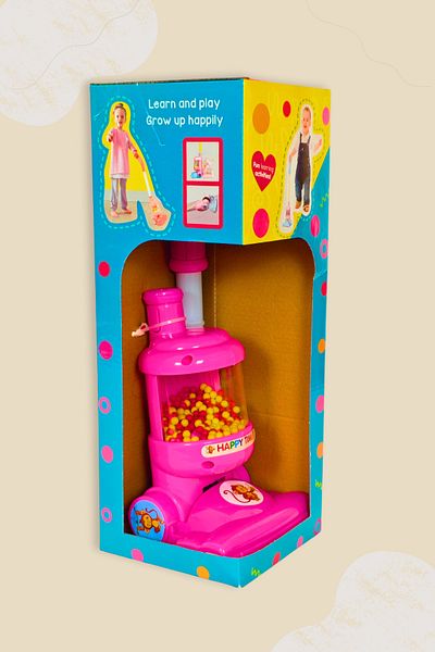 BubbyPlay Pink Vertical Moving Toy Broom - Educational Cleaning Toy for Children