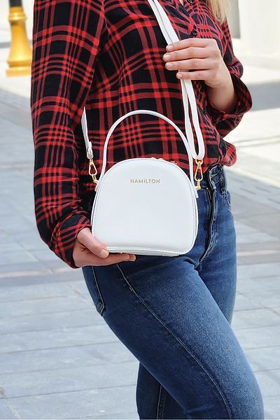 HAMILTON Original Design White Women's Shoulder Bag Handbag 3 Compartment Crossbody Bag