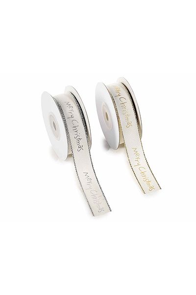 Decorer Set 2 role panglica Craciun 10 m x 2 cm