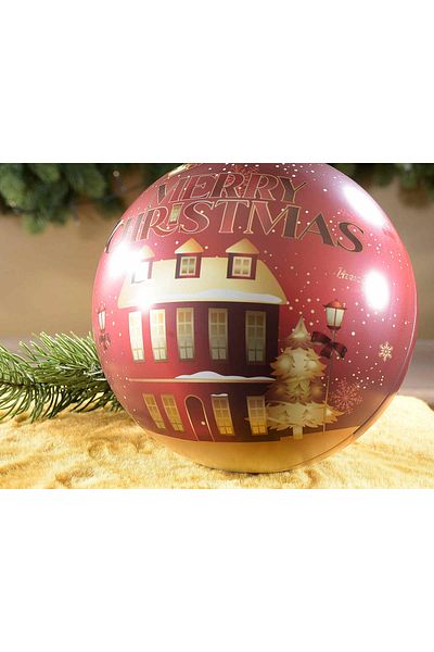 Decorer Set 8 globuri metal Christmas Village 15 cm