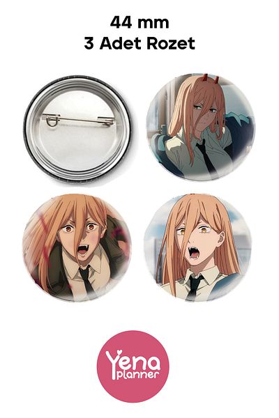 Yenaplanner Set de ornamente / insigne pentru geanta Chainsaw Man