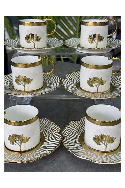 Doğudeko Hadeon Luxury Porcelain Cup Set Gold