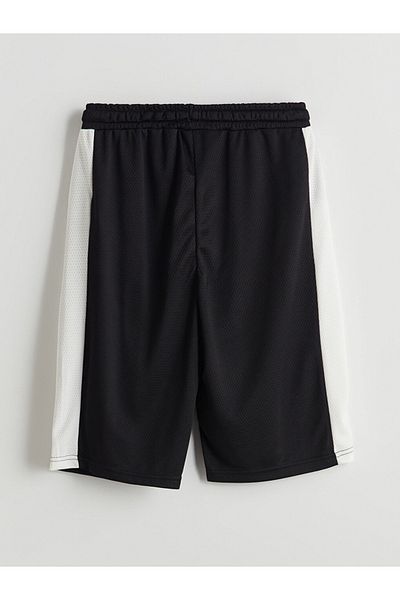 LC Waikiki Loose Fit Interlock Fabric Boy's Shorts with Elastic Waist and Tie Detail