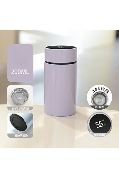 Choice كوب ترمس ذكي صغير الحجم أرجواني اللون 200 مل مع شاشة عرض درجة الحرارة ...