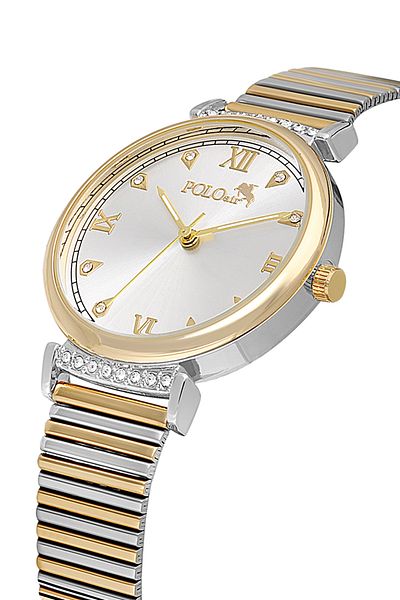Polo Air Classic Women Wrist Watch Silver Gold Color Pl-1554B7X