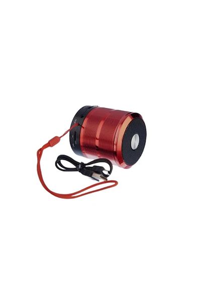 ABYZ Mini difuzor portabil, corp metalic, Bluetooth, card microSD. Radio, Aux, roșu.