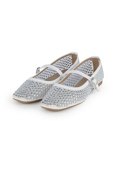 Letafia Berry Staple Detailed Ballerinas