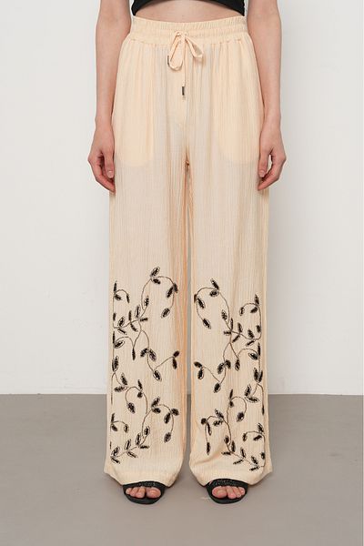 Orfeo Negro Women's Bolly Legs Front Stone Embroidered Pants