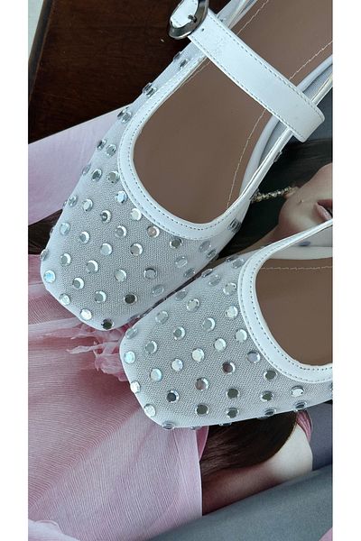 Letafia Carol Stone Detailed Ballerinas