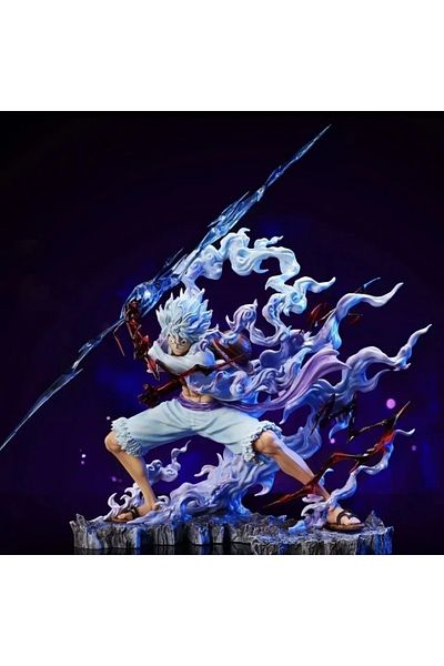 BANDAI With Box 25cm/9.8 Inches One Piece Lightning Fifth Gear Nika Lightning Luffy Pvc Action Figure Figur