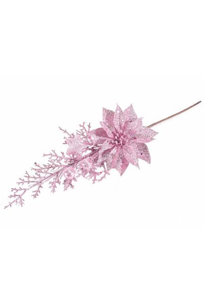 Decorer Set 5 Flori Artificiale de Crăciun Roz 30,5 cm