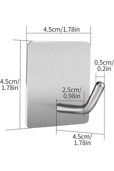 Paefiu Set de 4 cârlige pentru prosoape Paefiu, oțel inoxidabil, argintiu, 4,5 x 4,5 x 4,5 cm