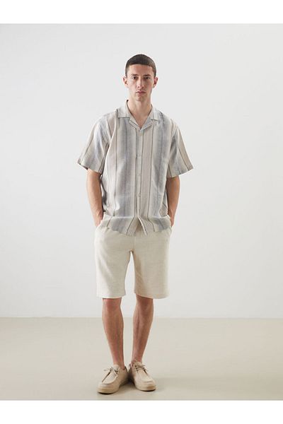 LC Waikiki New Season Regular Fit Short Sleeve Striped Men's Shirt - S5N841Z8