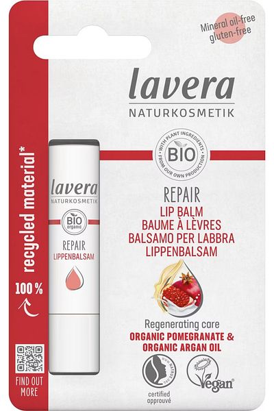 Lavera Organic vegan lip balm REPAIR, with pomegranate and argan - LAVERA