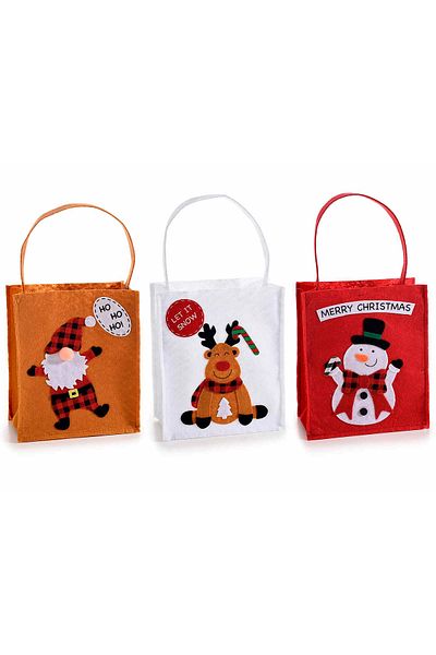 Decorer Set of 3 Christmas bags 17x8x33 cm