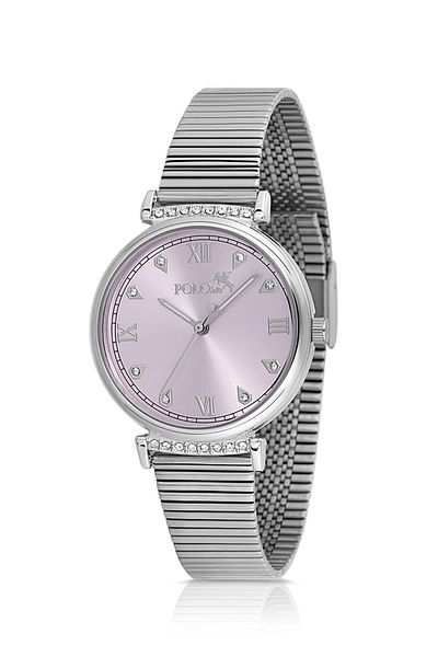 Polo Air ساعة يد نسائية كلاسيكية لون فضي ليلك PL-1554B6x